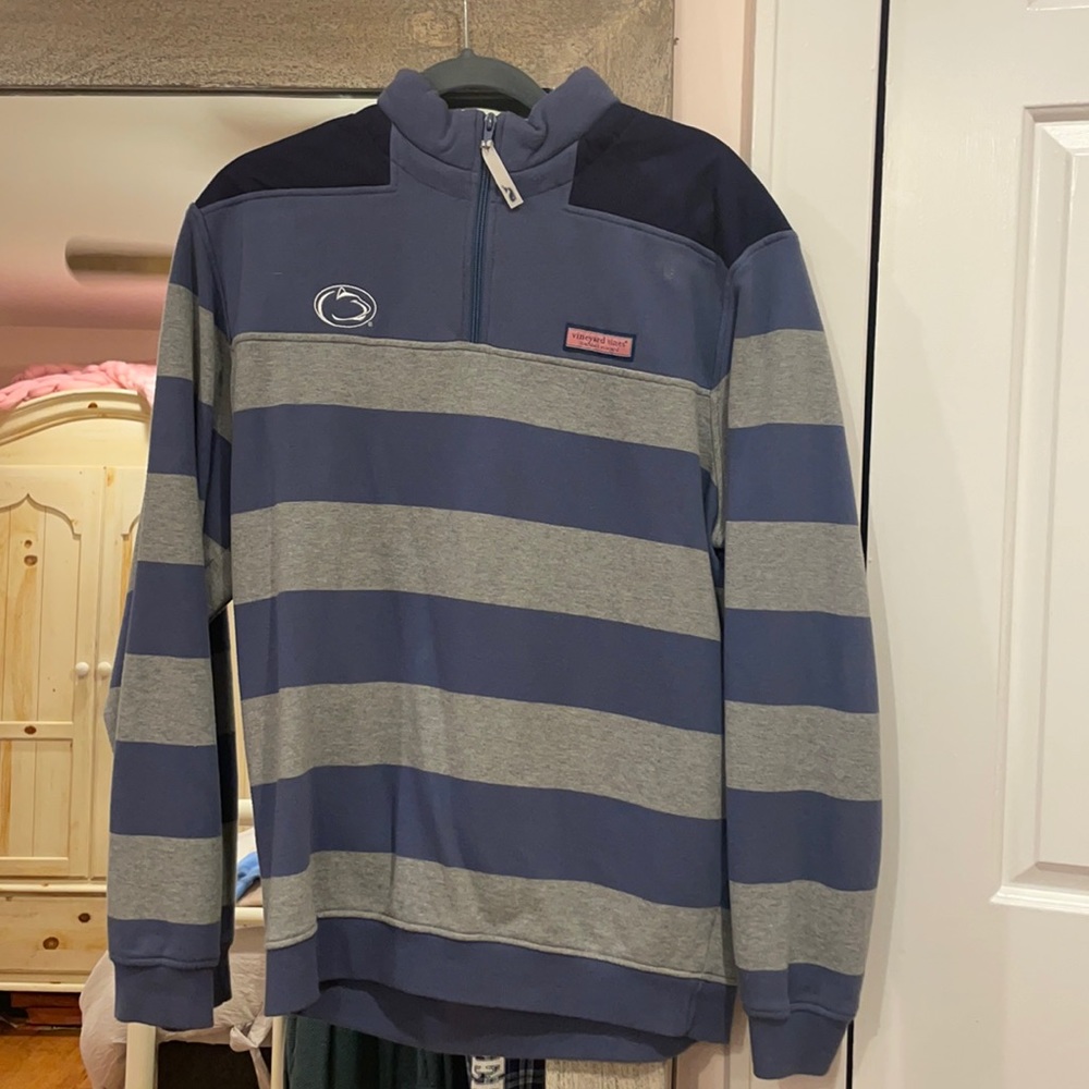 Penn State Vineyard Vines striped Quarter Zip